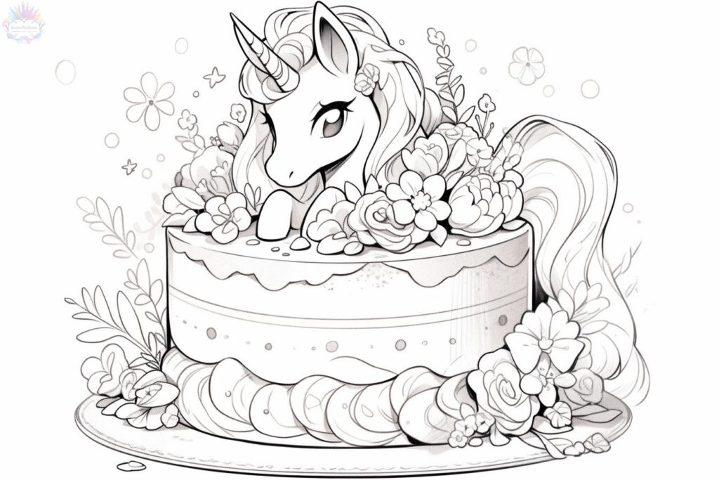 Cake coloring pages