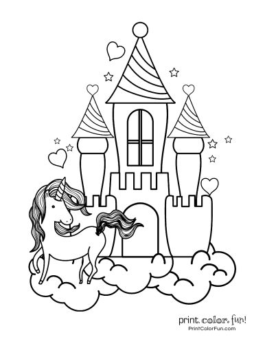 Magical unicorn coloring pages the ultimate free printable collection at print color funcoâ unicorn coloring pages coloring pages castle coloring page