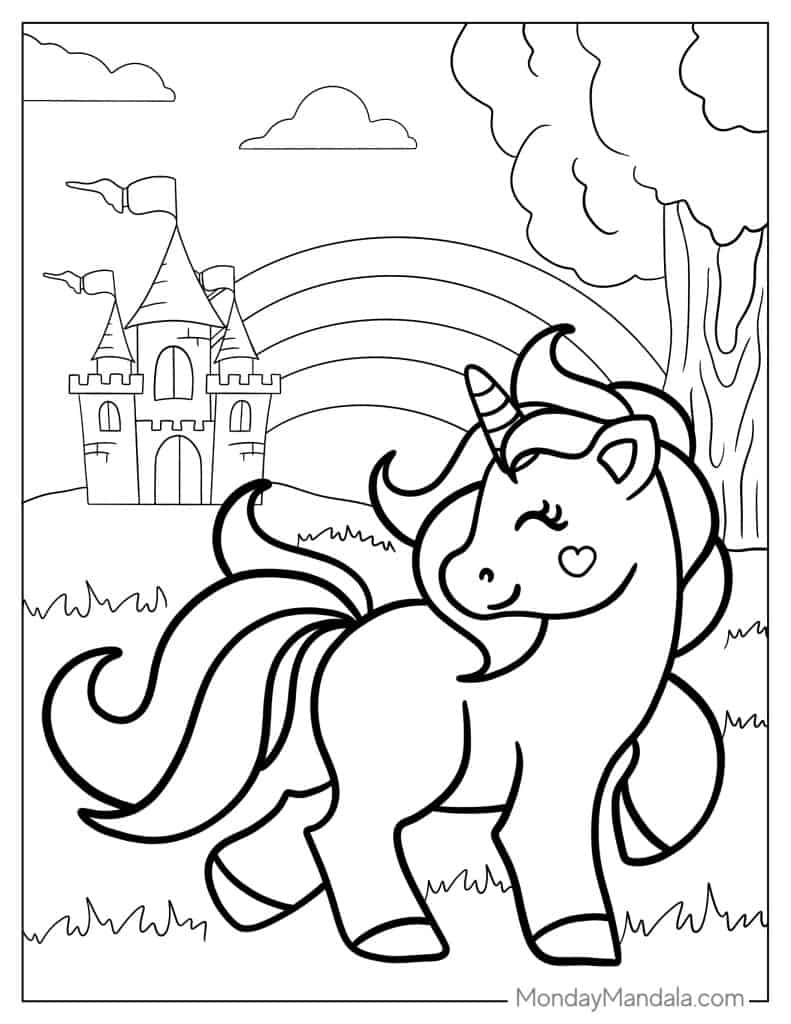 Unicorn coloring pages free pdf printables