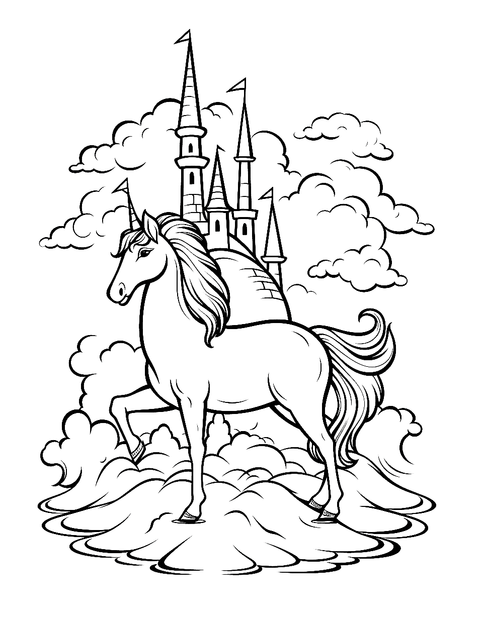 Unicorn coloring pages free printable sheets