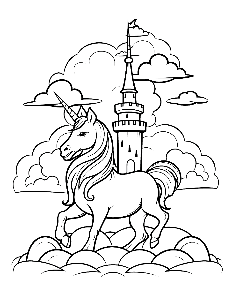 Unicorn coloring pages free printable sheets