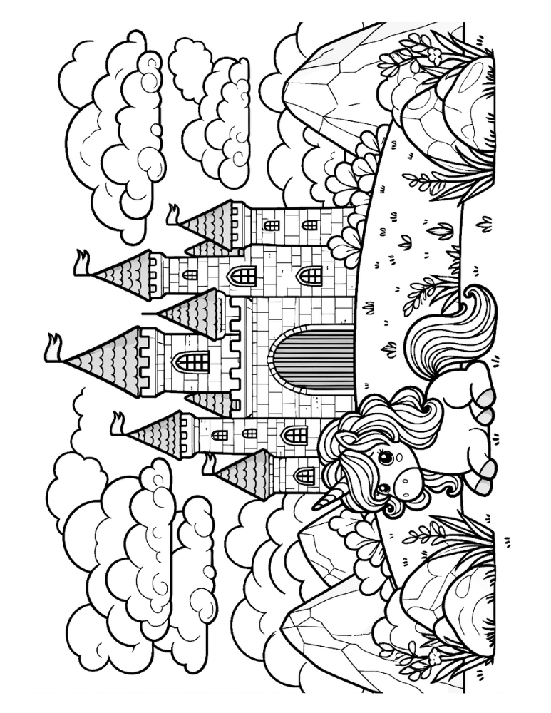 Free castle coloring pages for kids