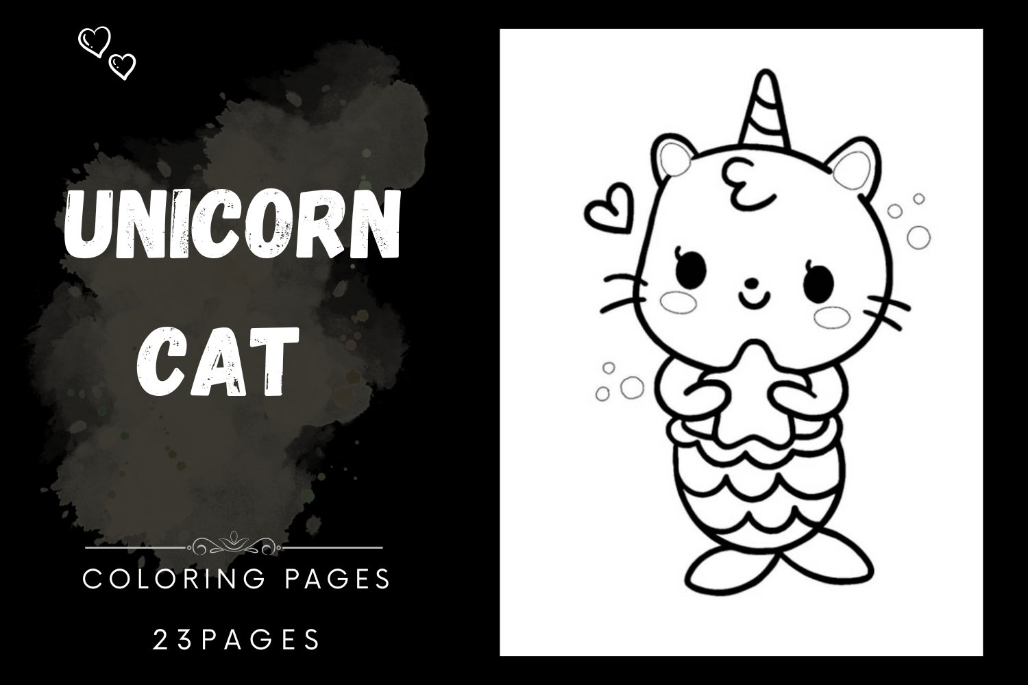 Unicorn cat coloring pages for kids jpg spring cat v