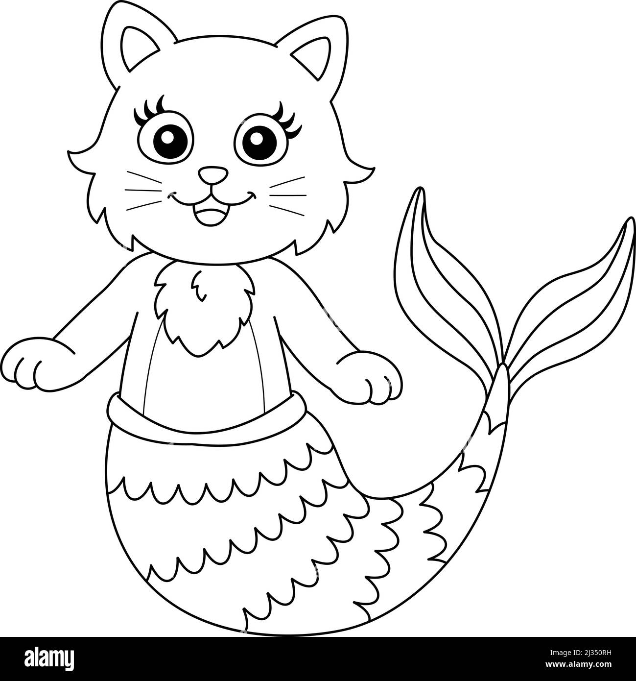 Coloring page mermaid hi