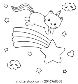Hd printable caticorn cat unicorn anime stock vector royalty free