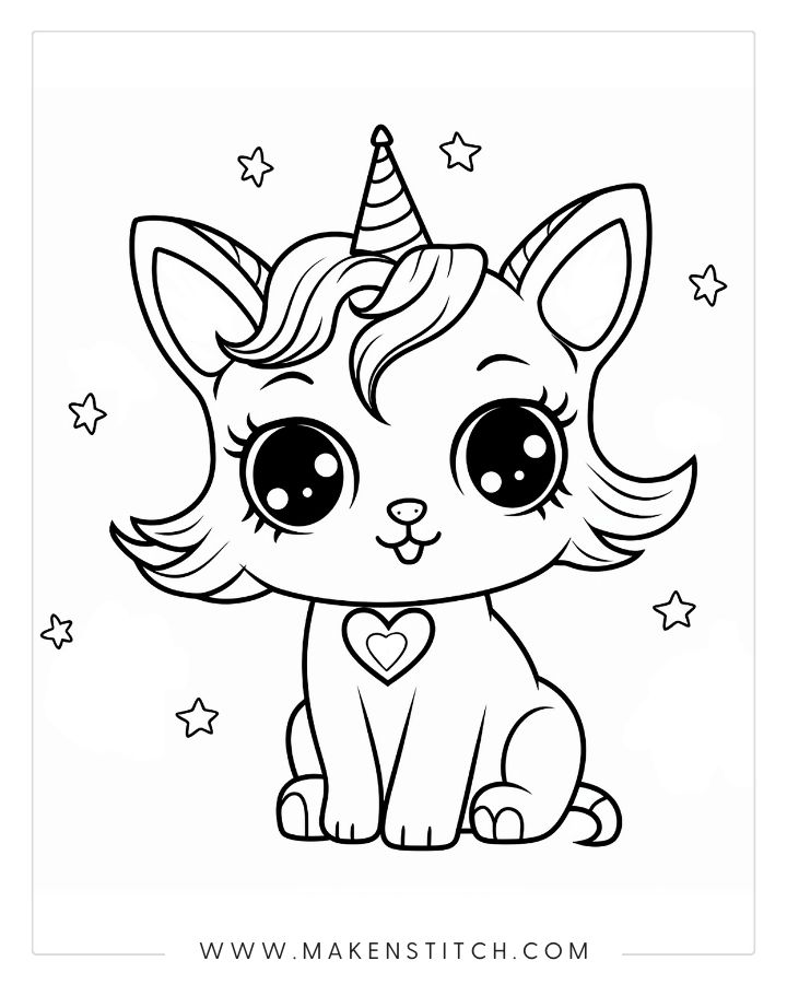 Free cat coloring pages for kids