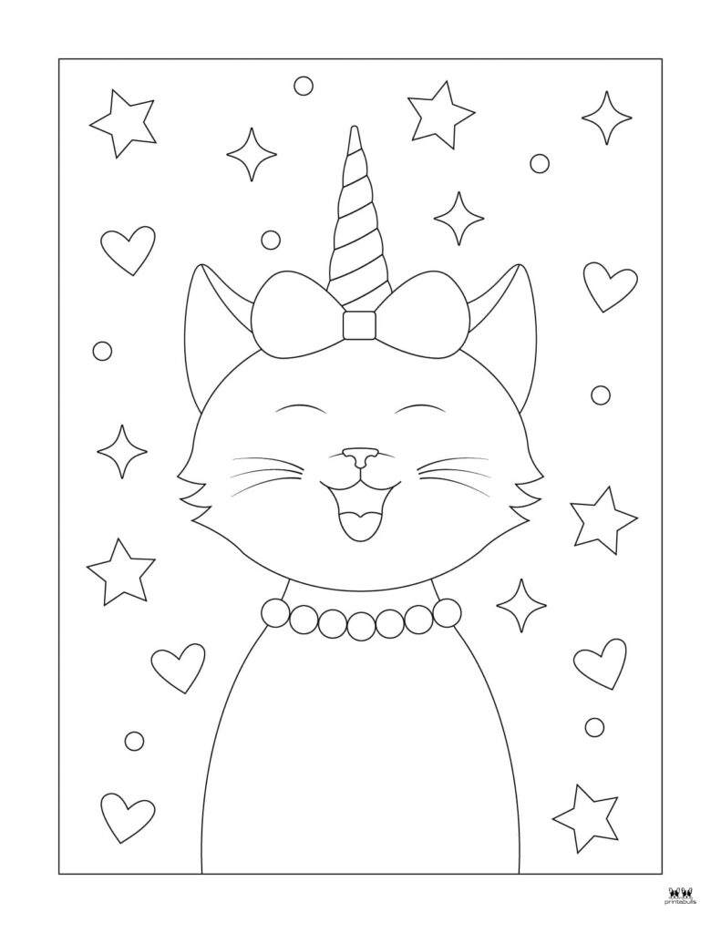 Unicorn cat caticorn coloring pages