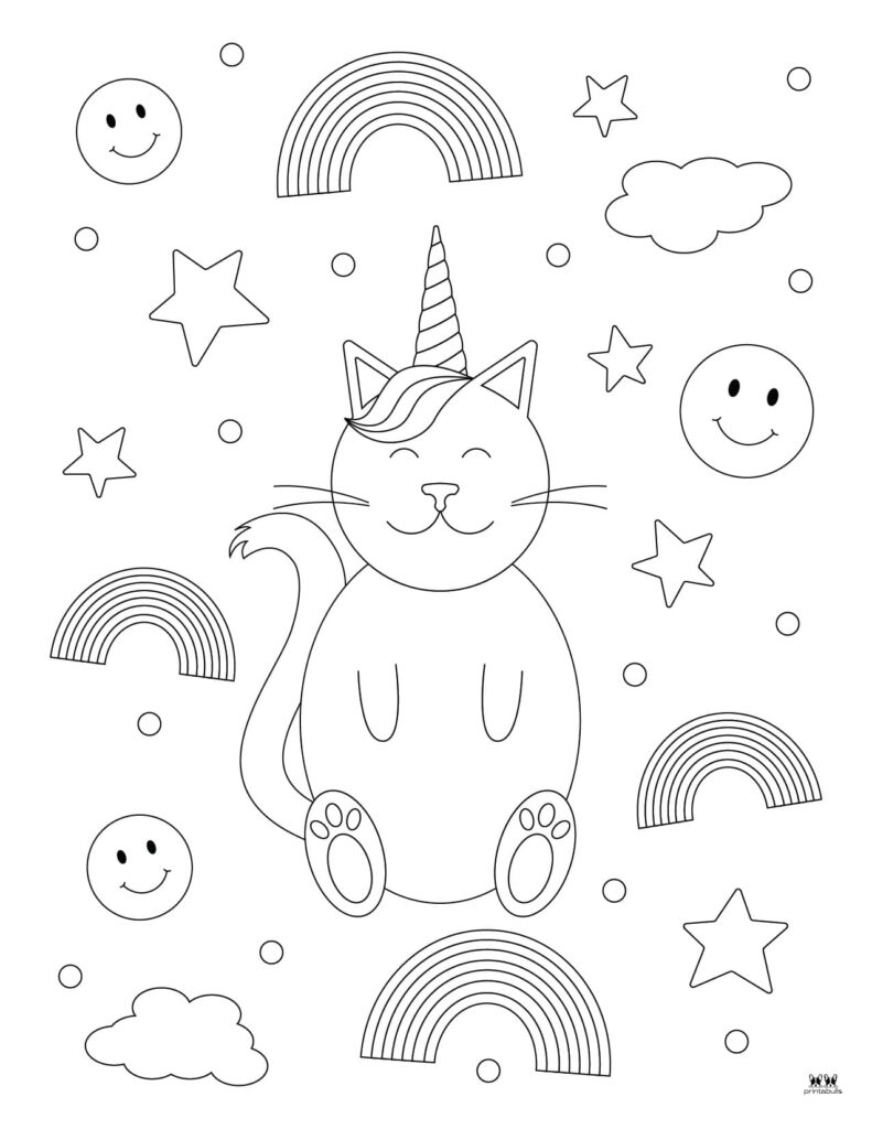 Unicorn cat caticorn coloring pages