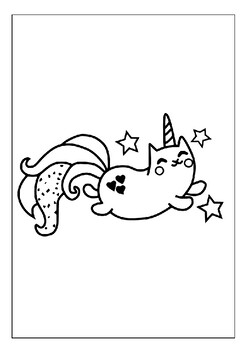 Give your child a magical experience with our unicorn cat coloring pages pdf