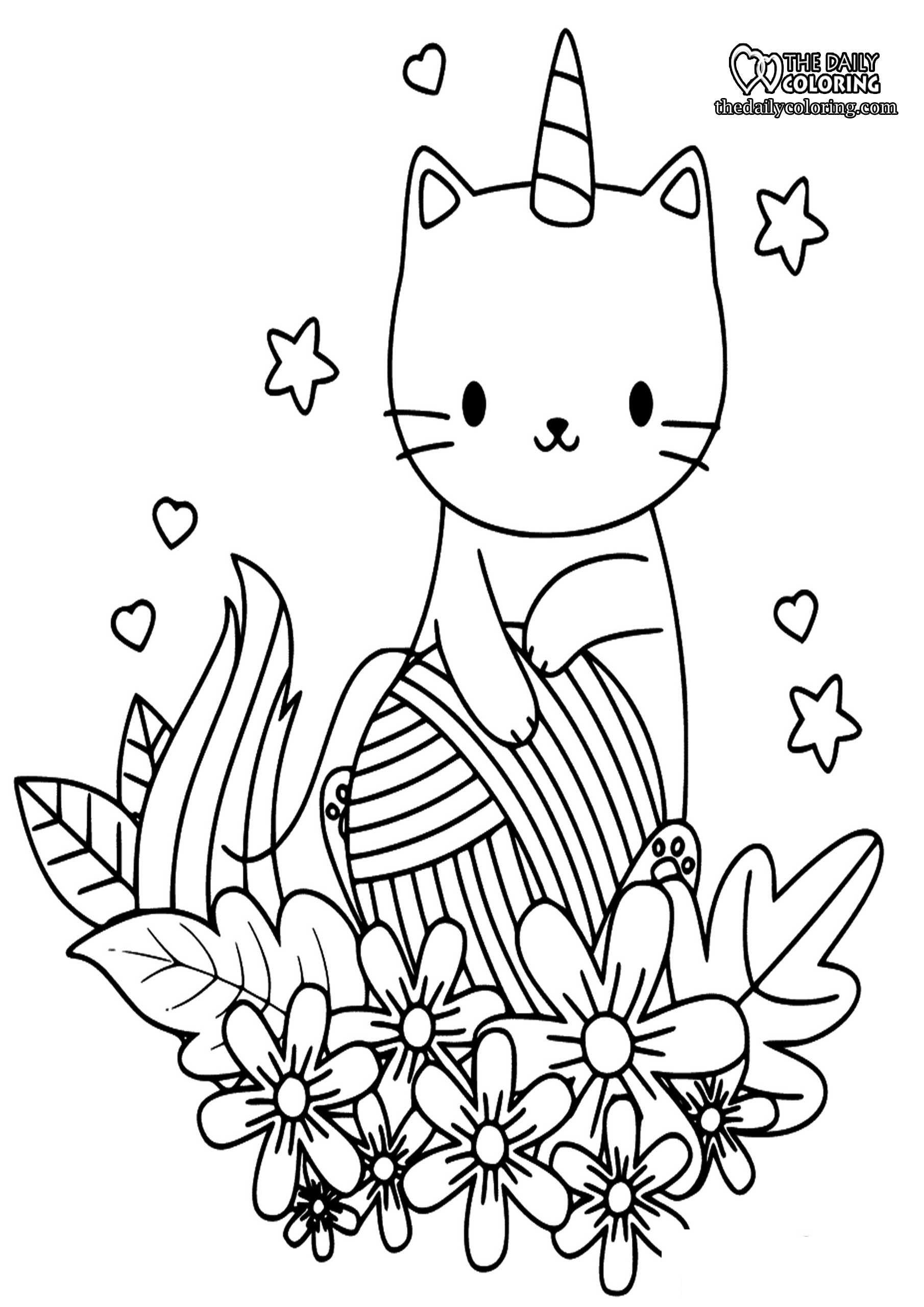 Cat coloring pages unicorn