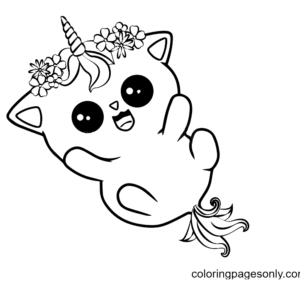 Unicorn cat coloring pages printable for free download