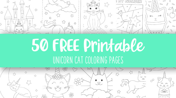 Unicorn cat caticorn coloring pages