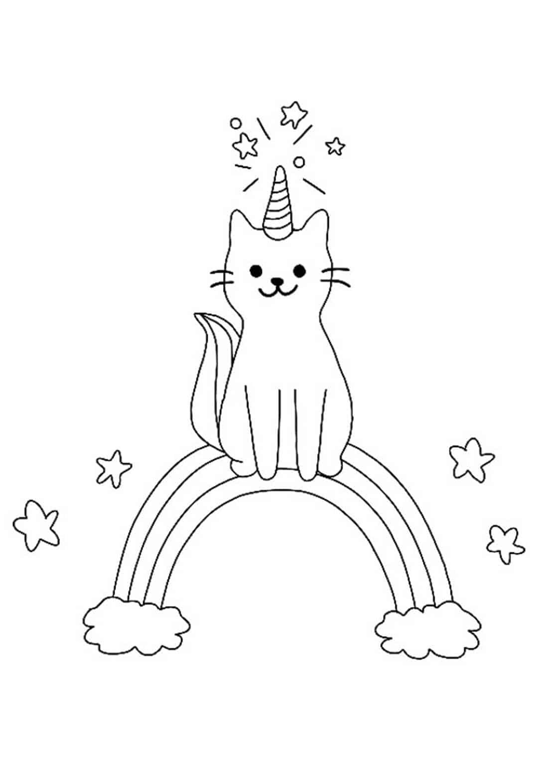 Unicorn rainbow coloring pages