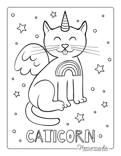 Free cat coloring pages for kids adults