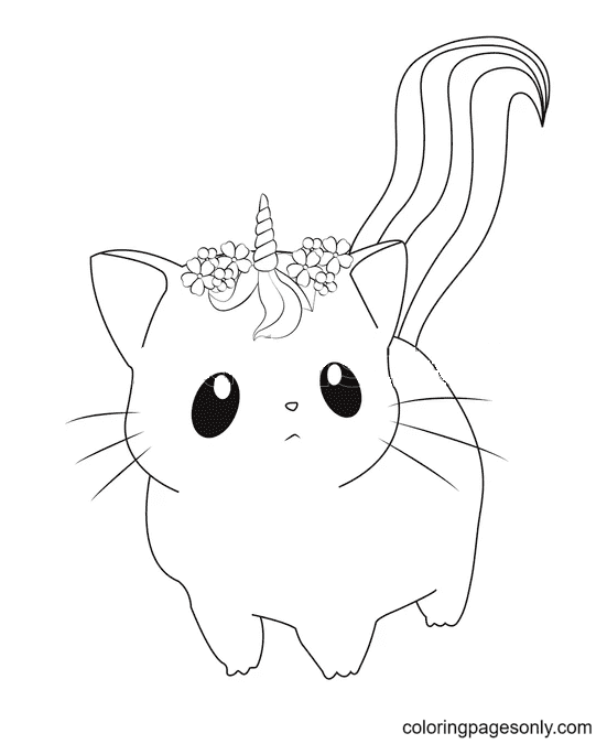 Unicorn cat coloring pages printable for free download