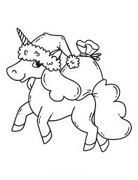 Coloring pages unicorn christmas coloring pages