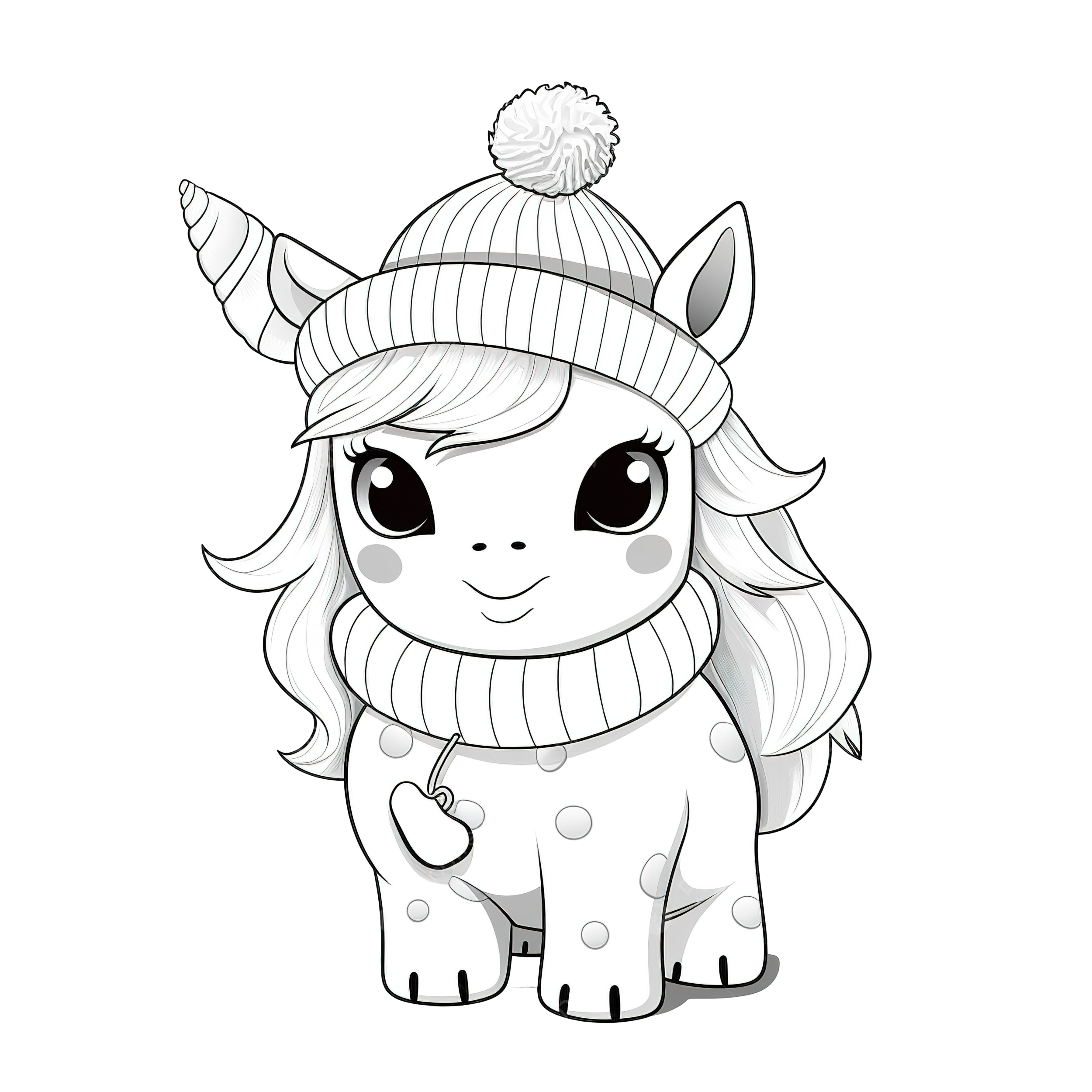 Coloring book with a cute unicorn christmas characters with using santa hat and scarf christmas animals cute santa funny christmas png transparent image and clipart for free download