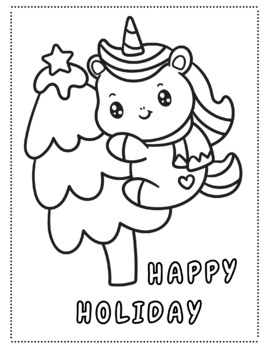 Christmas coloring pages unicorn santa by felixes tpt