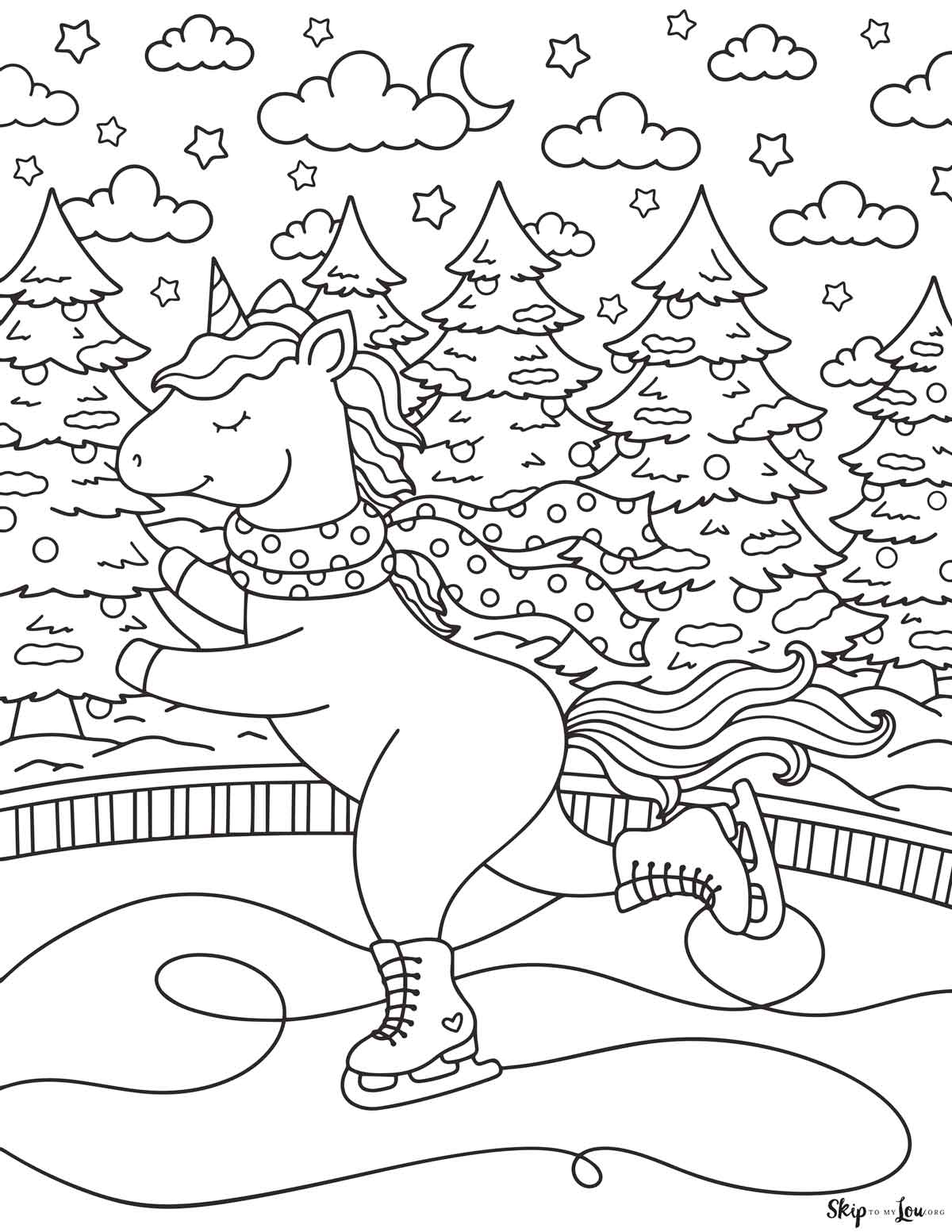 Christmas unicorn coloring pages skip to my lou