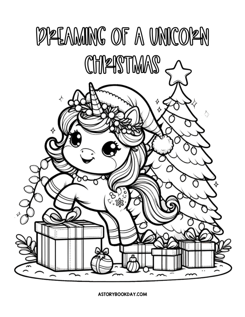 Free printable christmas unicorn coloring pages for kids