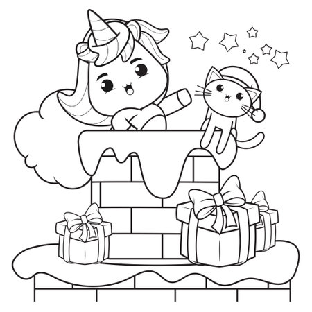 Unicorn christmas coloring stock vector illustration and royalty free unicorn christmas coloring clipart