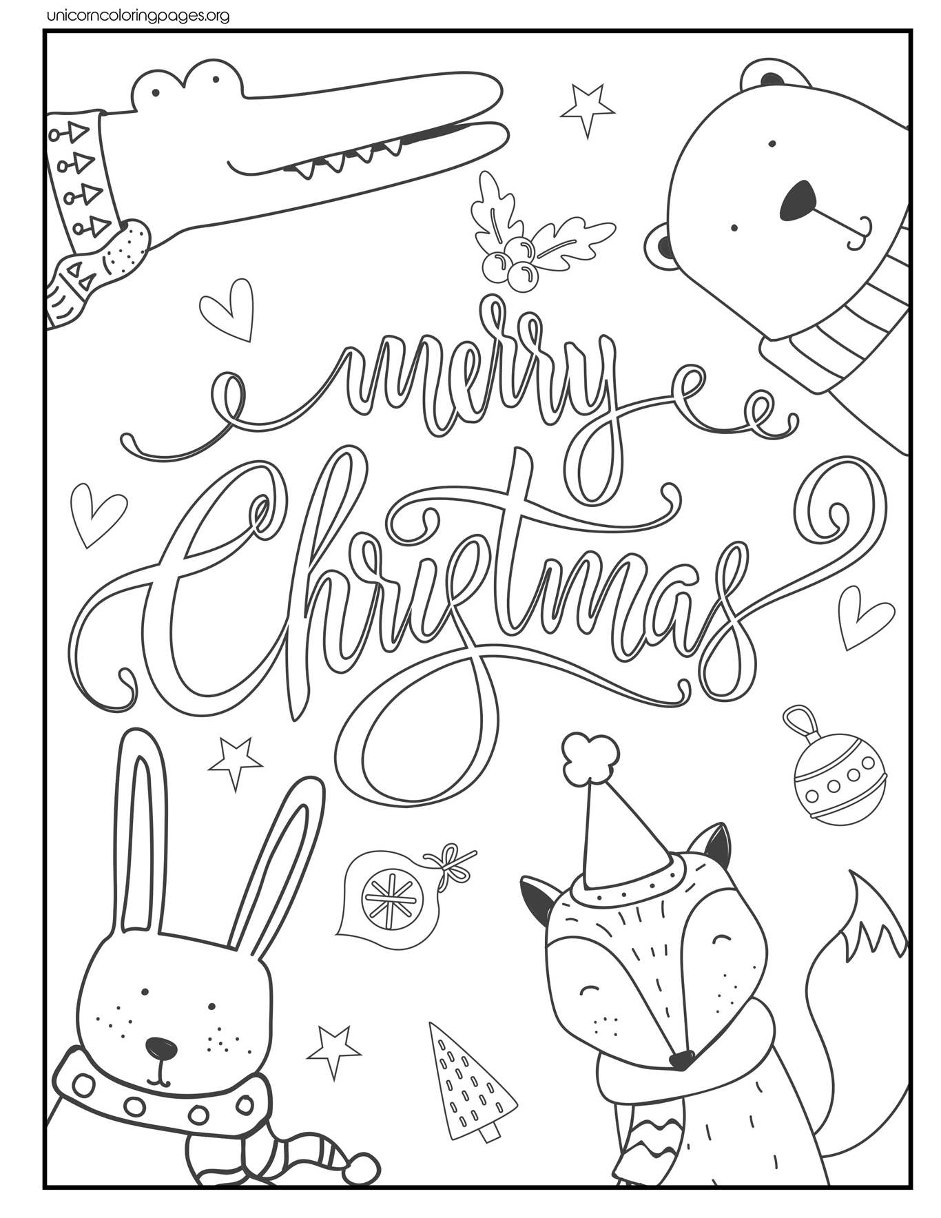 Free christmas coloring pages for kids free printable sheet