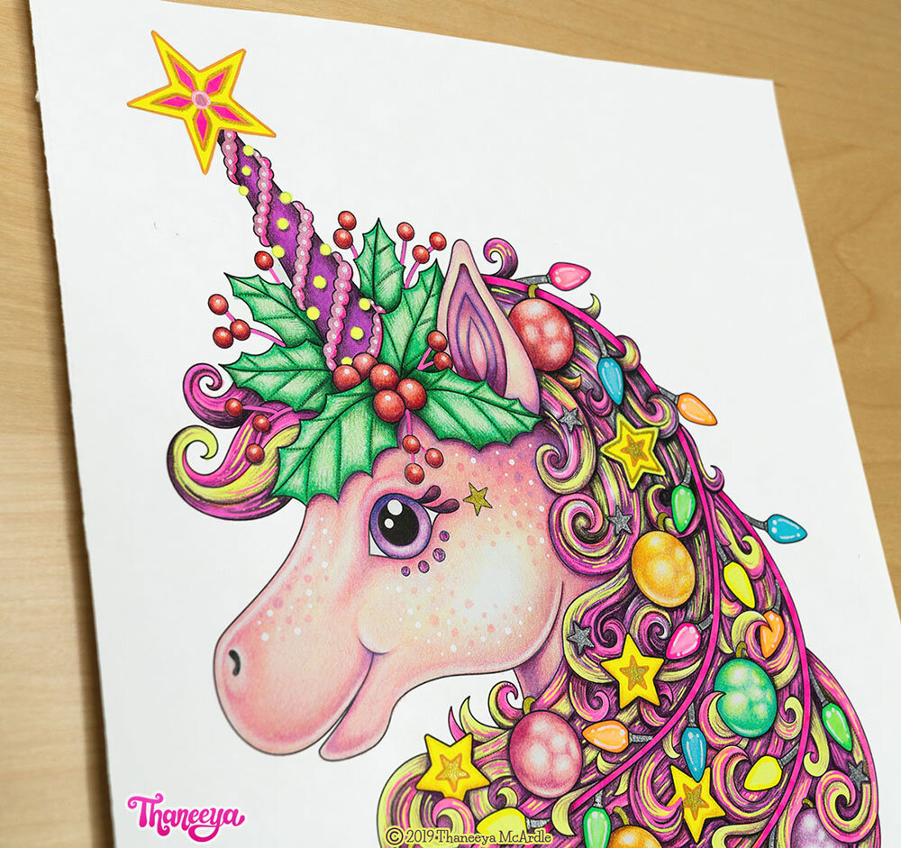 Unicorn coloring page tutorial