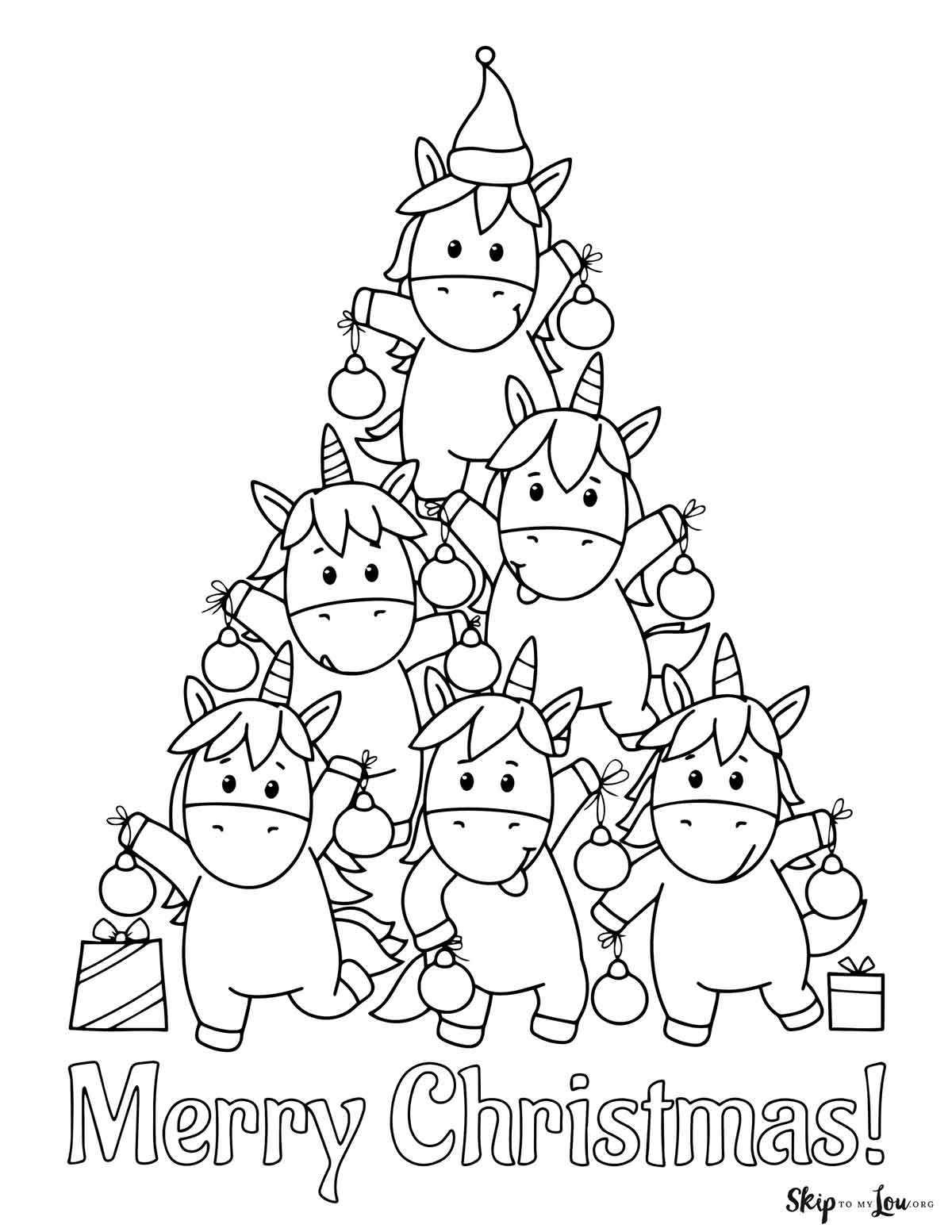 Christmas unicorn coloring pages skip to my lou