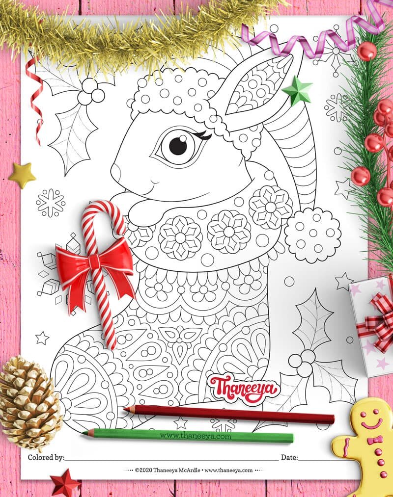 Christmas animals coloring pages