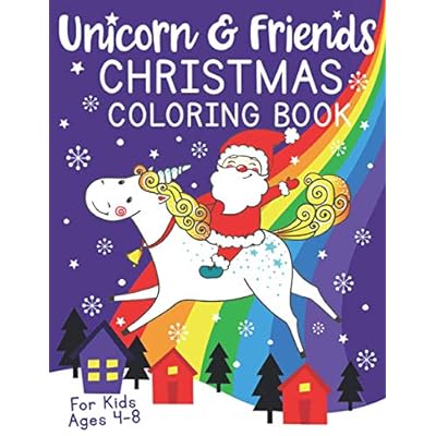 Unicorn and friends christmas coloring book for kids palestine