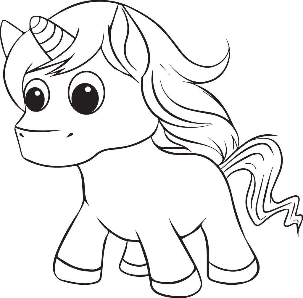 Printable unicorn coloring page for kids â