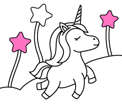 Unicorn coloring pages for kids online and to print