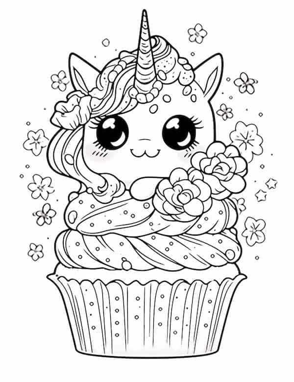 Irresistible cupcake coloring pages for kids and adults