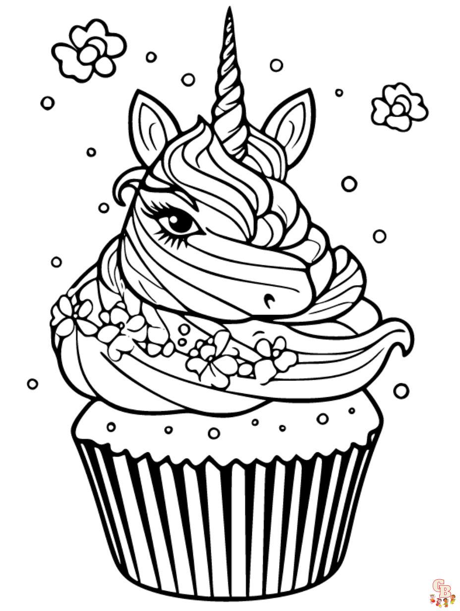 Cupcake coloring pages