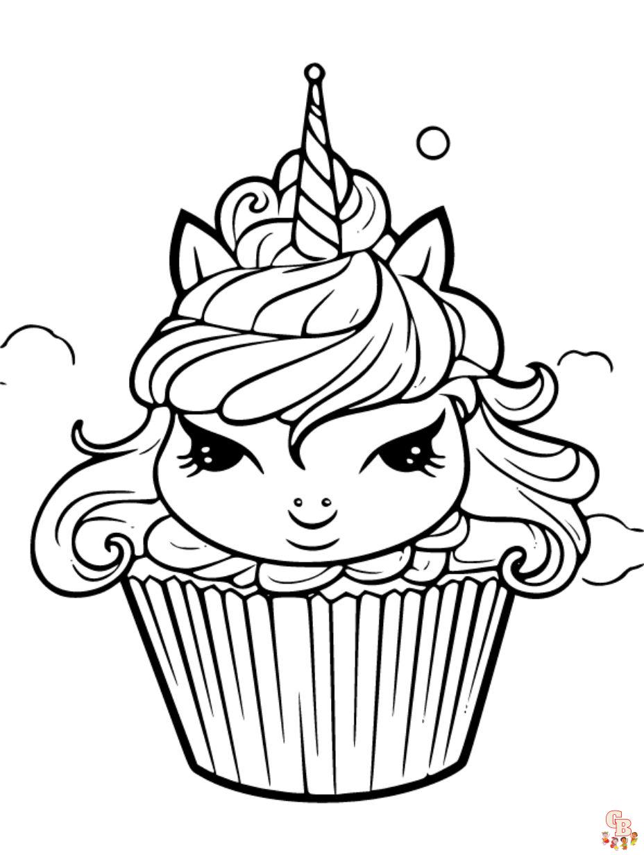 Cupcake coloring pages