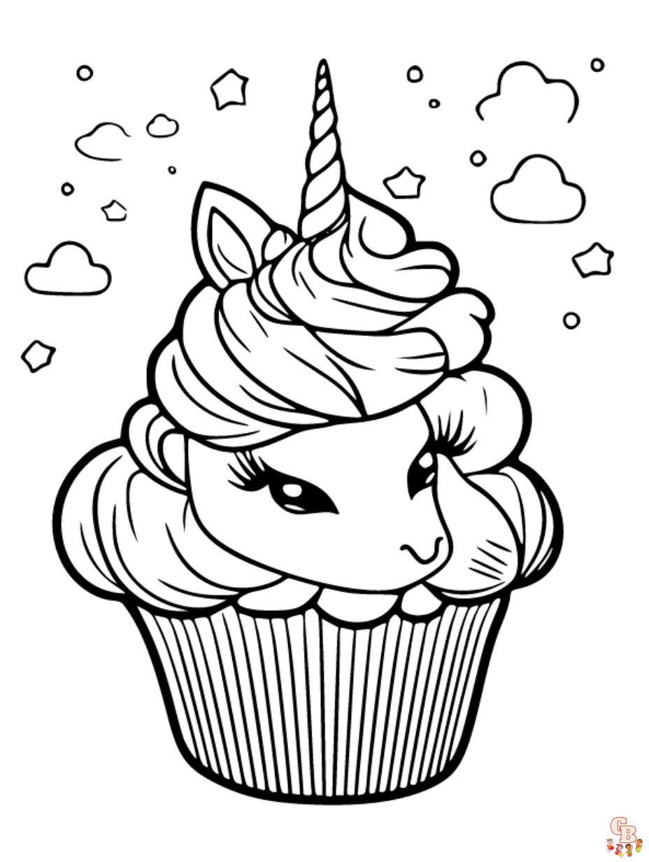 Cupcake coloring pages