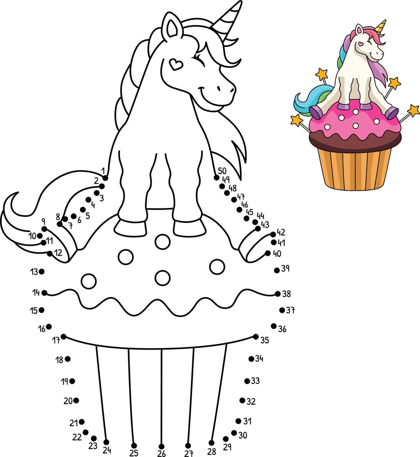 Unicorn cake coloring pages printable for free download