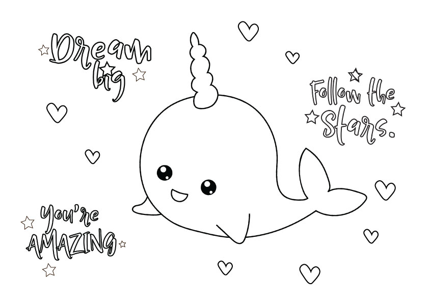 Kawaii unicorn coloring pages free unicorn colouring printable