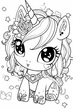 Cute unicorn coloring pages for kids by knowledge and teaching toolbox