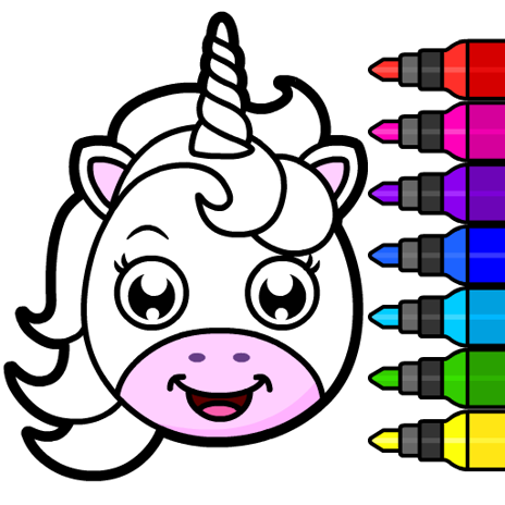 Unicorn coloring games my little rainbow drawing book for kids