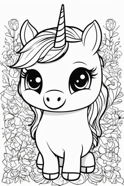 Cut unicorn coloring page