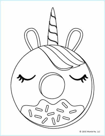 Free printable donut coloring pages donut coloring page unicorn coloring pages kids coloring books