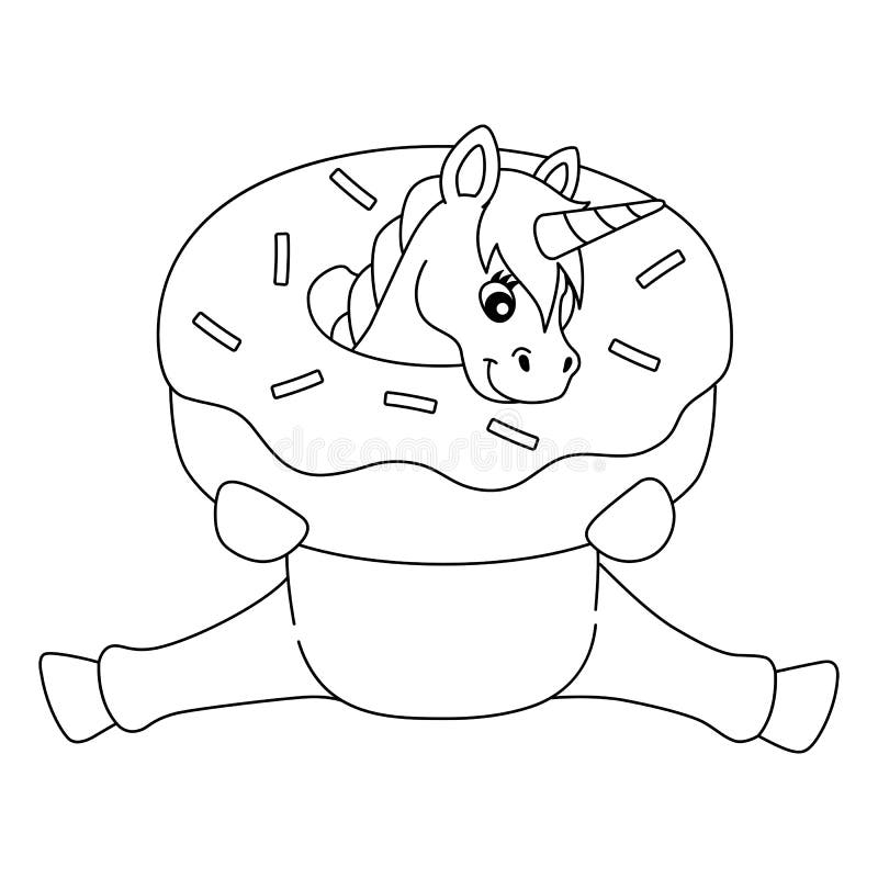 Donut coloring unicorn stock illustrations â donut coloring unicorn stock illustrations vectors clipart