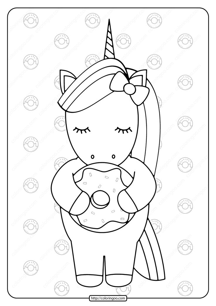 Printable unicorn holding a donut coloring page unicorn coloring pages donut coloring page coloring pages