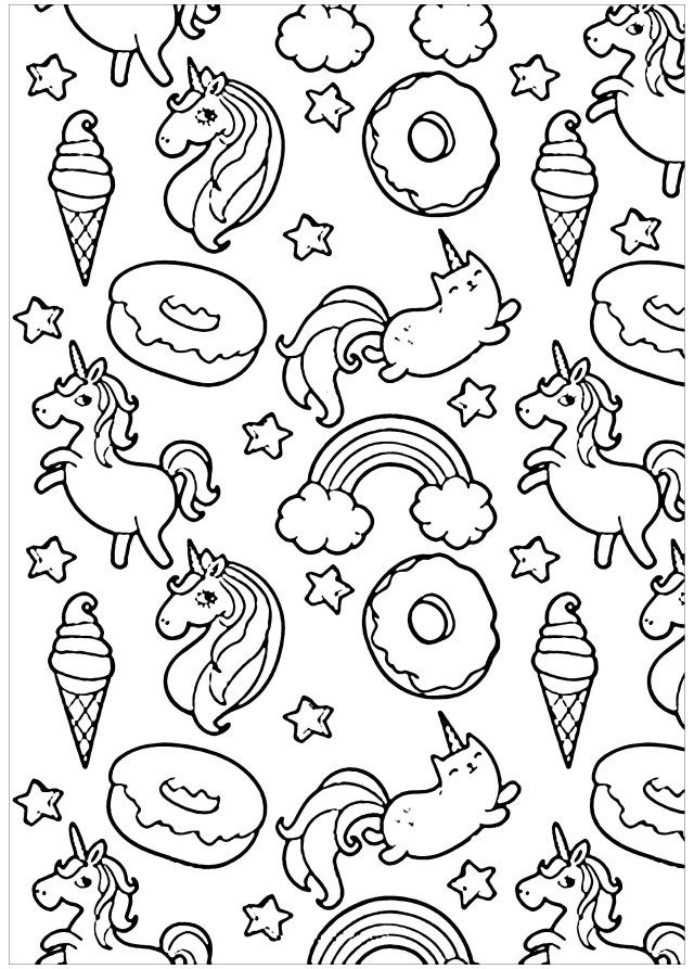 Inspired photo of donut coloring page