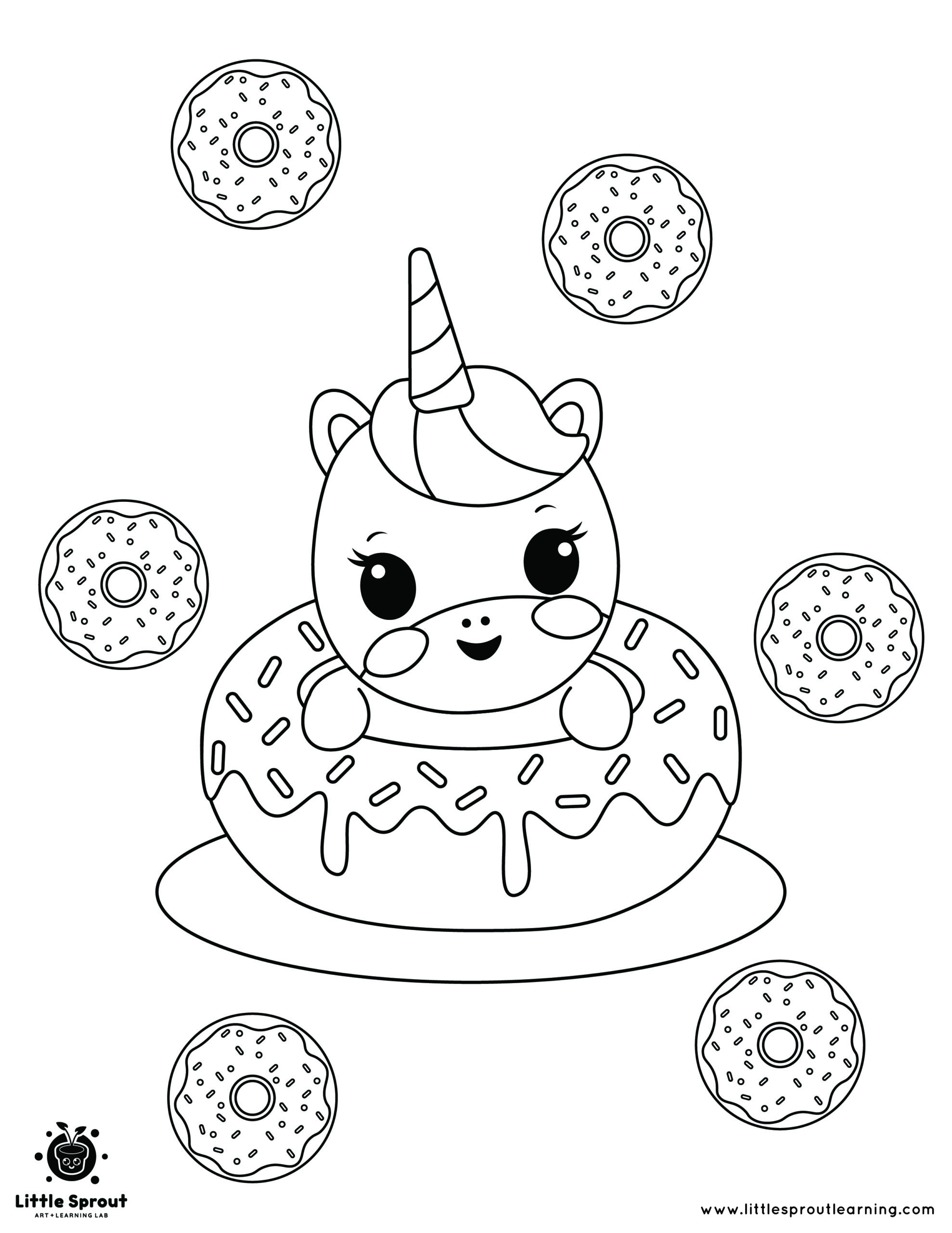 The best unicorn coloring page little sprout art