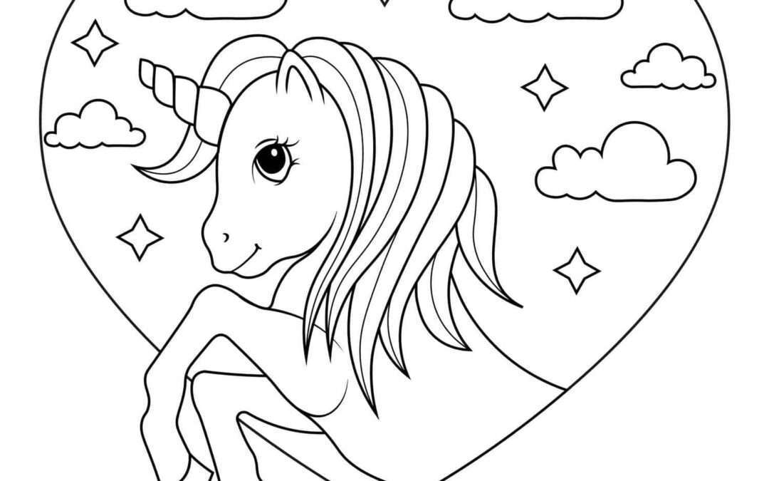 Unicorn donut coloring page