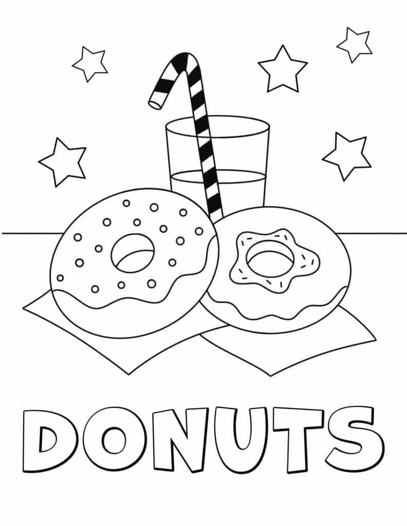 Free donut coloring pages for kids â the hollydog blog