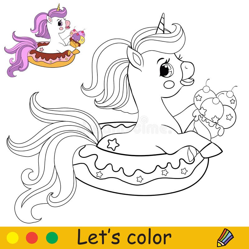 Donut coloring unicorn stock illustrations â donut coloring unicorn stock illustrations vectors clipart