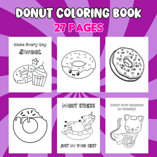 Printable donut coloring book pages â cassie smallwood